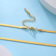 Skyrim Stainless Steel Snake Chain Necklace for Women Men Gold Color Herringbone