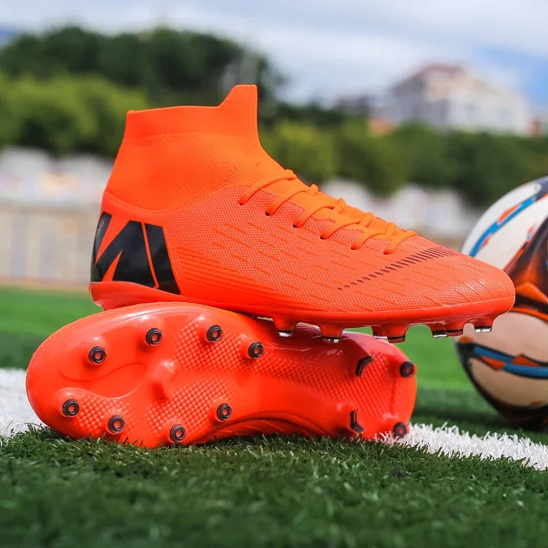 Mens Football Cleats High Ankle Football Shoes Long Spikes Outdoor Sports Soccer
