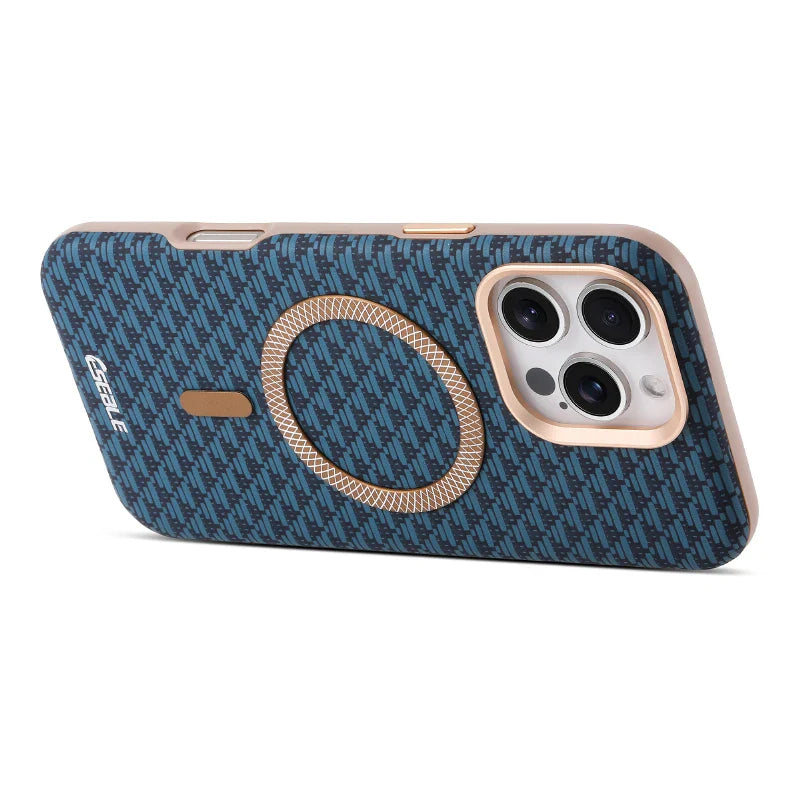 For Magsafe Magnetic Solid Color Triangle Pattern Phone Case for iPhone 17 Pro Max 15 13 14 16 Pro Max Bumper Back Cover