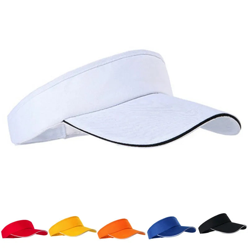 New Tennis Caps Men Women Adjustable Sport Headband Classic Sun Sports Visor Hat Running Caps Tennis Beach Hat Outdoor SportsHat