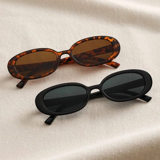 6PCS Women Small Oval Sunglasses Vintage Women's Brand Designer Sun Glasses Fashion UV Protection Shades UV400 Oculos De Sol