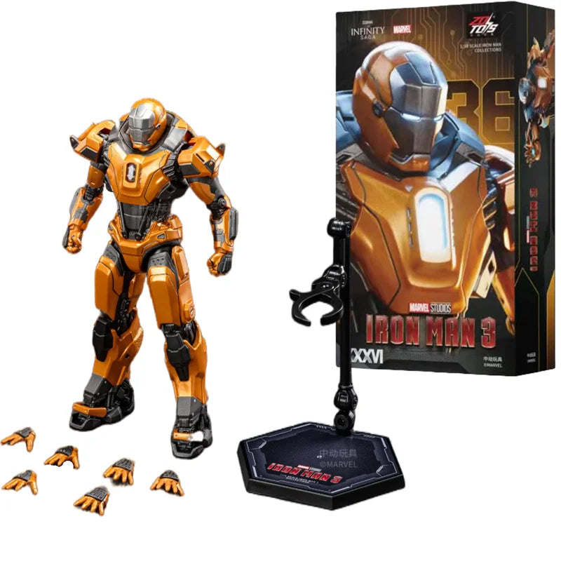 ZD Toys Iron Man MK35 Red Snapper Action Figure Iron Man Mk41 Mk47 Tank MK24 MK22 1/10 Scale Iron Man Collections Gift