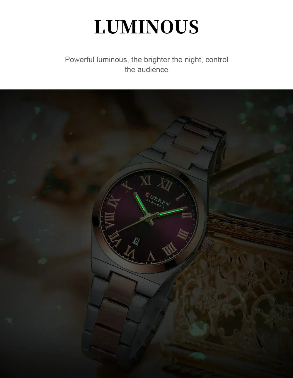 CURREN Luxury Women Watches Fashion Casual FemaleLadies Stainless Steel Quartz Wristwatches Life Waterproof Girlfriend Gift