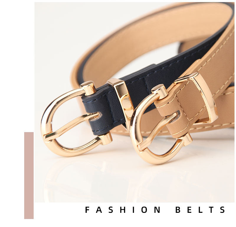 2023 Women Belts New PU Leather Simple Metal Buckle Belt Girls Dress Jean Pants Waistband Belts for Lady Luxury Designer Brand