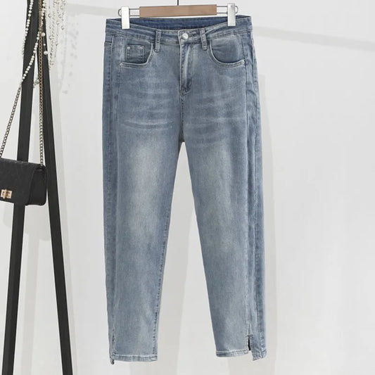 Autumn Plus Size Jeans Women Clothes Fashion High Waist Stretch Denim