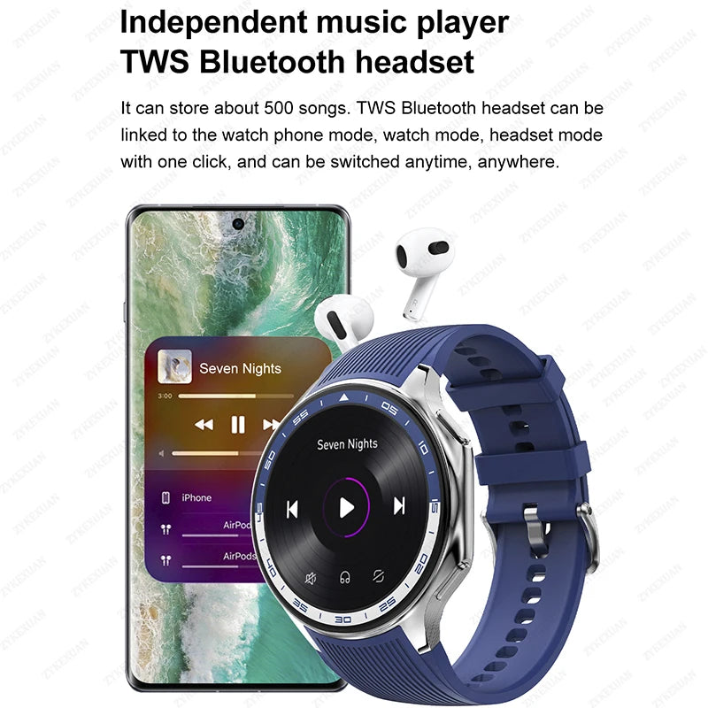 2025 New For OPPO Watch X Smart Watch 4G Memory Music Video HD Bluetooth Call IP68 Waterproof AMOLED Smart Watch TWS Earphones