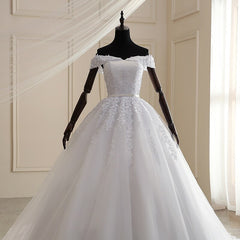 White Ball Gown Bridal Dress mariage Vintage Muslim Plus Size Lace