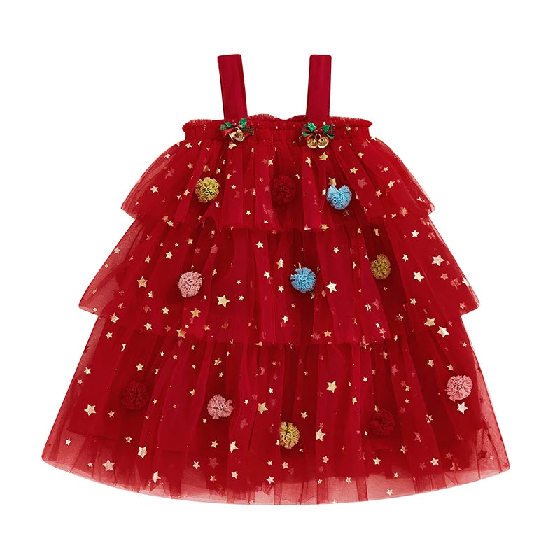 Kid Baby Girls Dress Toddler Infant Children Star Ball Sleeveless