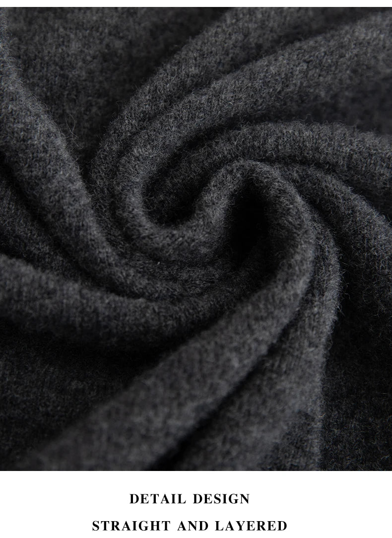 Pure Wool Sweater Men's Autumn Winter O-Neck Pullovers Business Casual