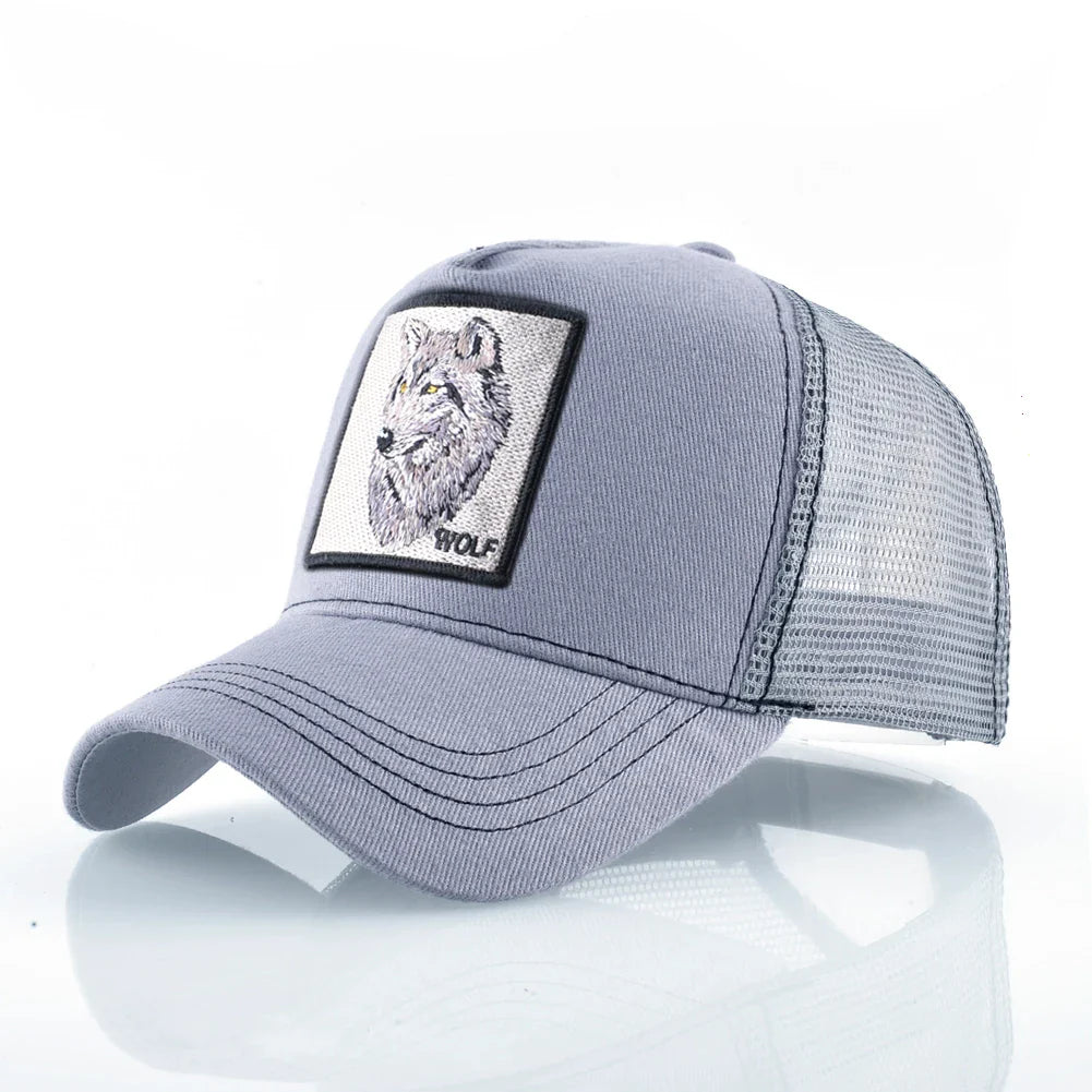 Baseball Cap With Embroidery Wolf Patch Men's Snapback Baseball Hat Four Seasons Outdoor Fashion Visor Caps Women Casual Cap
