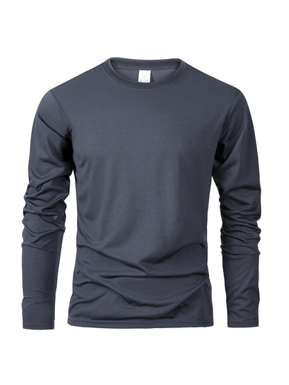 Men's Long Sleeve T Shirts Casual Round Neck Moisture Wicking Tees Male Tops Sports comfortable versatile Men's T-shirts