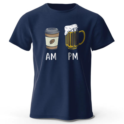 Coffee and Beer Printed Men's T-Shirt 100% Cotton Oversized Funny Graphic Tees for Men Summer Tops
