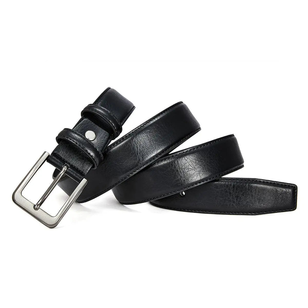 Men's Belt Boys Genuine Leather Belt Pin Buckle Belt Brown Middle-aged Youth Casual Trendy Men's Belt，Ideal for gifting