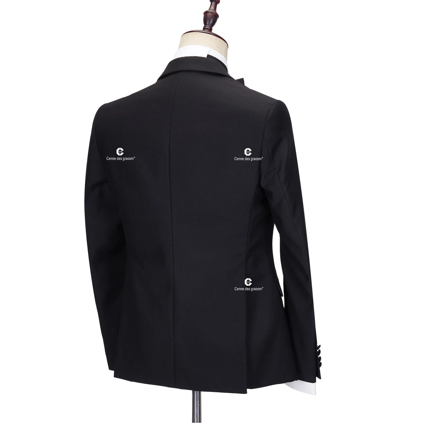 Tuxedo for Mens: Elegant Suits for Men Black Tuxedo Jacket Vest Pants with Bowtie