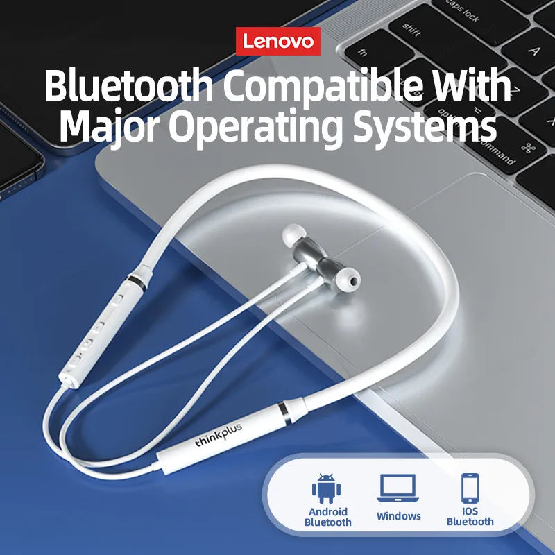 Origial Lenovo HE05X Bluetooth 5.0 Magnetic Absorption In-ear Design Earphones Skin-touching Headset HiFi Sound Headphones