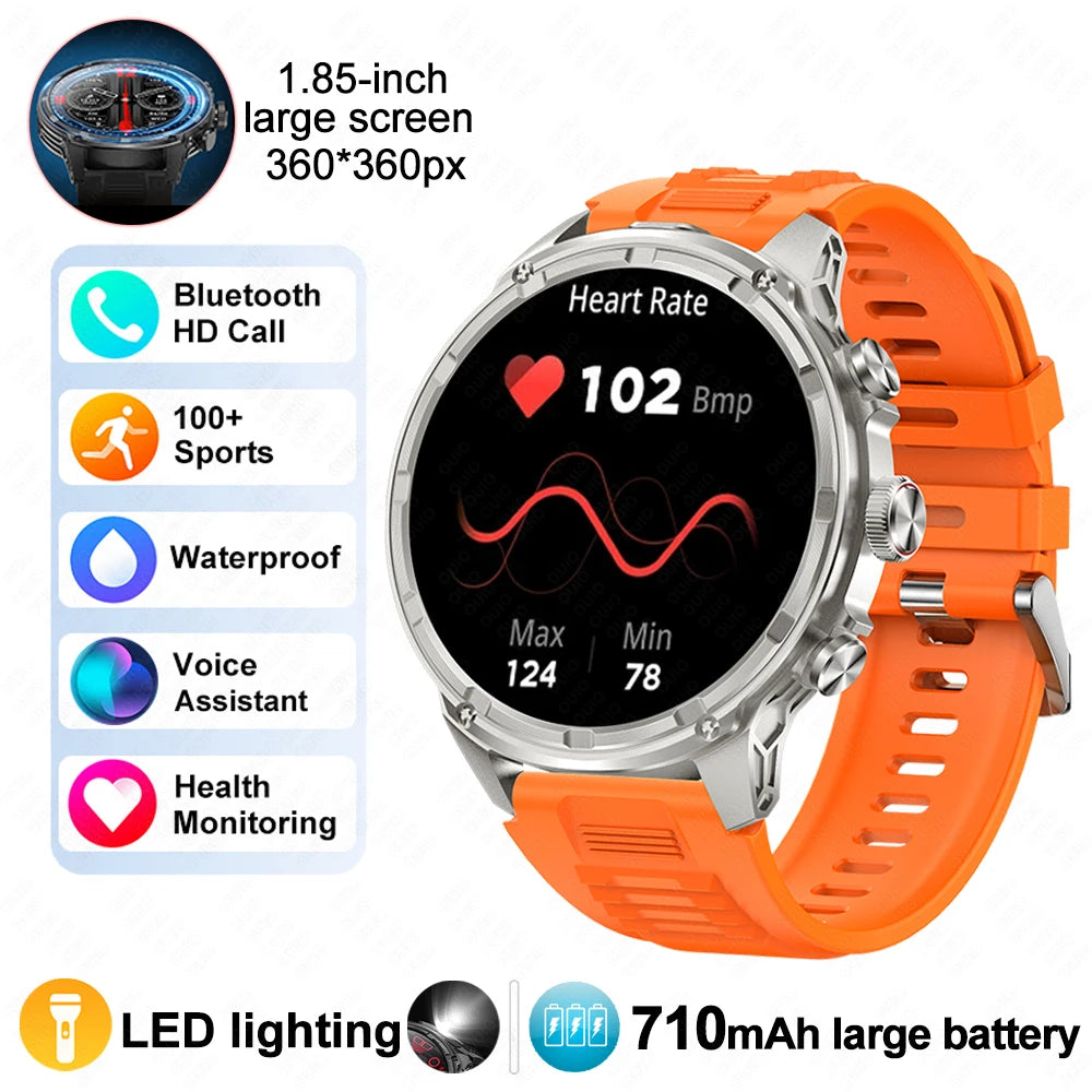 New T-Rex3 710mAh Large Battery Durable Adult Smart Watch 1.85-inch GPS trackr Compass 3ATM Waterproof BT Call Sports Smartwat