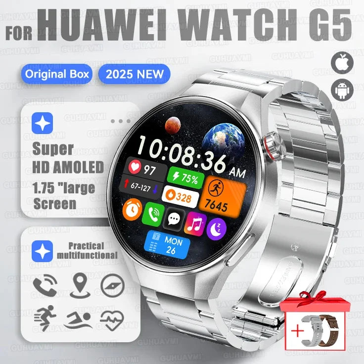 2025New Originl Watch G5 PlUS Smart Watch Men 466*466 HD AMOLED Screen GPS track Heart Rate Bluetooth Call Waterproof SmartWatch