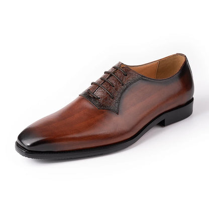 Luxury Mens Oxford Genuine Leather Shoes Business Office Men Wedding Formal Lace Up Dress Shoes