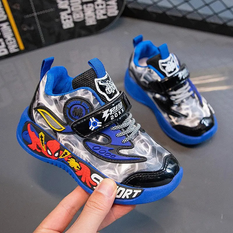 Disney Cartoon Spider-Man Spring Autumn Boys Girls Sports Shoes Light Blue