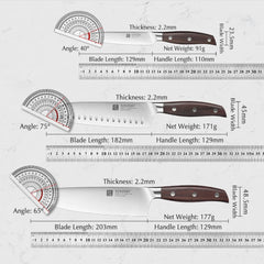 7PCS Kitchen Knife Set Forged German 1.4116 Stainless Steel Sharp Chef