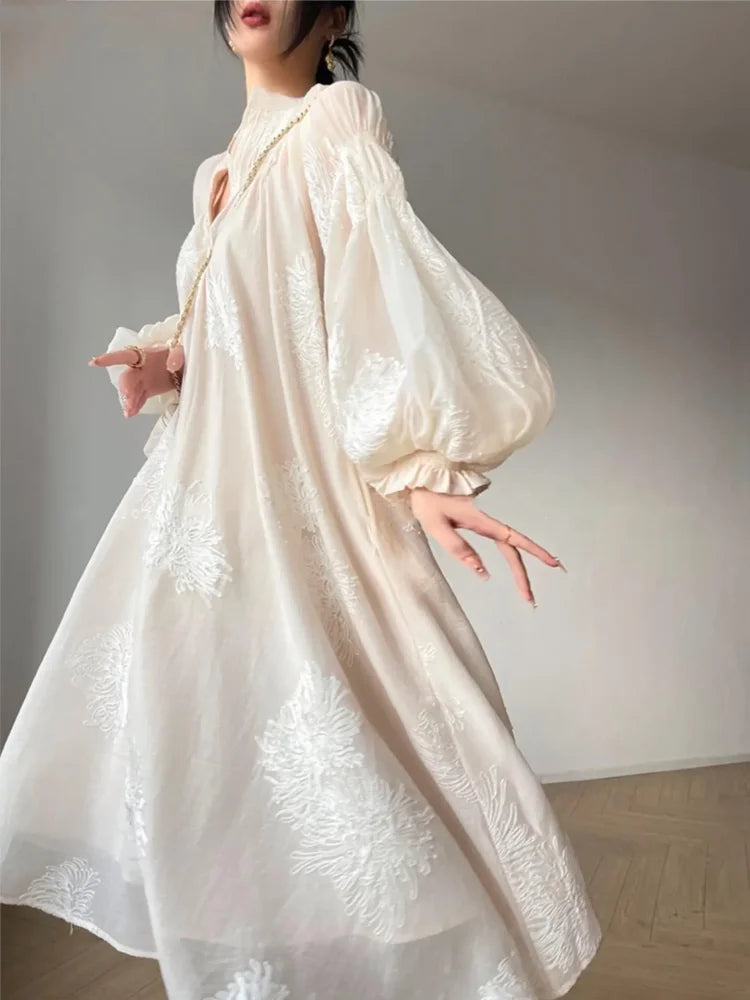 Evening Dresses: Embroidery Midi Dresses for Women Elegant Evening Party