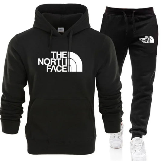 26 Men's Autumn_Winter Fashion Printed Casual Two Piece Hooded Sports Shirt and Pocket Pants Regular Fit Outdoor Sports Set