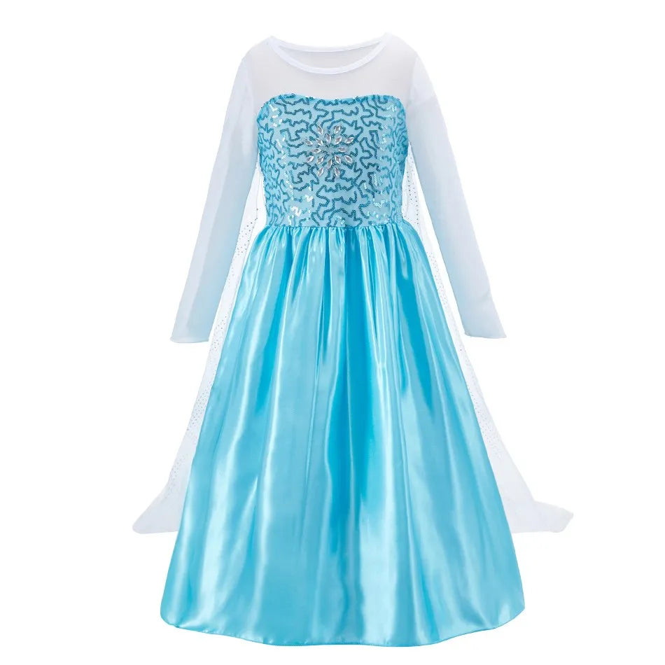 Girl Anna Elsa Dress Kids Halloween Cosplay Costume Children Princess Dresses