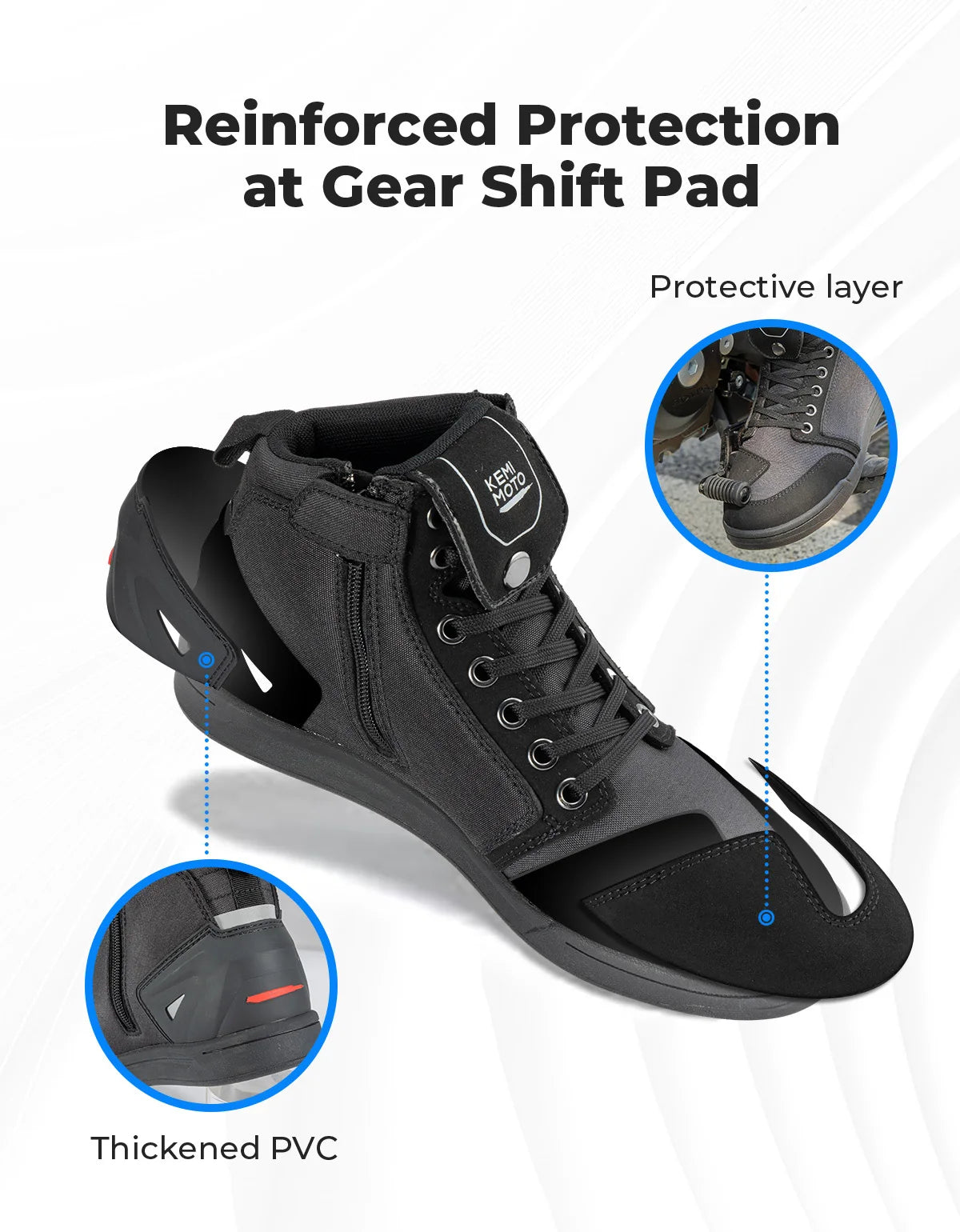 KEMIMOTO Motorcycle Shoes Men Daily Riding Boots Casual Flat Shoes Anti-collision Protection for Outdoor Cycling Sports Sneakers