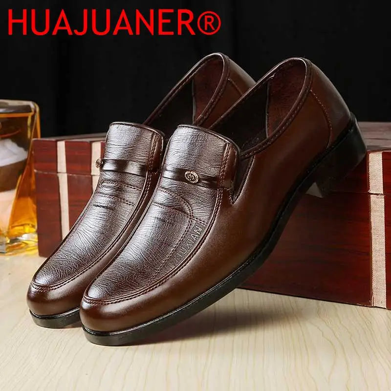 Brand Men Leather Formal Business Shoes Male Office Work Flat Shoes Oxford Breathable Party Wedding Anniversary Shoes