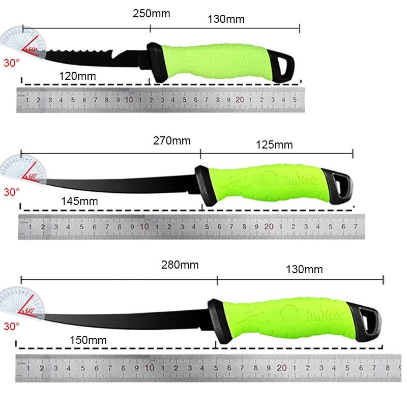Stainless Steel Fishing Knife Fillet Boning Knife for Fish Cleaver Butcher Fishes Slicing