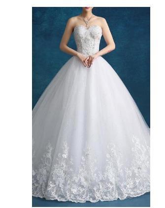 White Bridesmaid Dresses: Strapless Lace Up Wedding Dresses Ball Gowns Plus Size