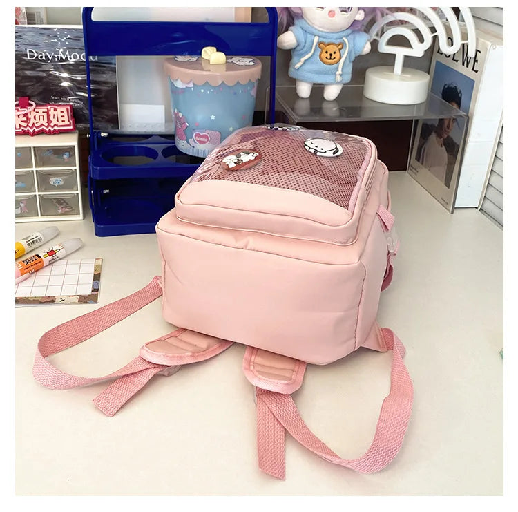 Y2K Cute Mini Backpack Women Kawaii Ita Bag Sweet Girl Transparent Rucksack DIY Personality Display Knapsack Lolita Shoulder Bag