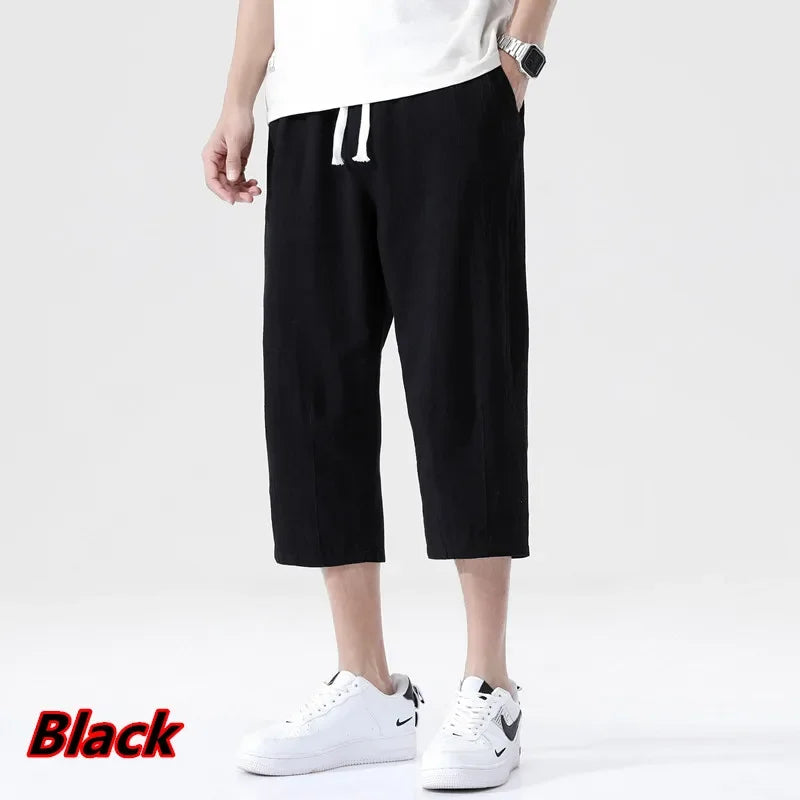Summer Casual Linen Short Pants New Cotton Straight Mens Lightweight Shorts Large Solid Color Gym Fifth Beach Short Pants