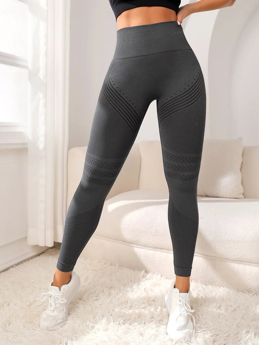 Leggings Women Lines Hip Lifting Motion Fitness High Waist Running Yoga Pants