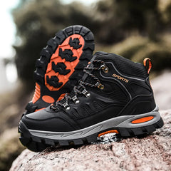 Men's Waterproof Leather Hiking Work Boots Non-Slip Lightweight Military Combat