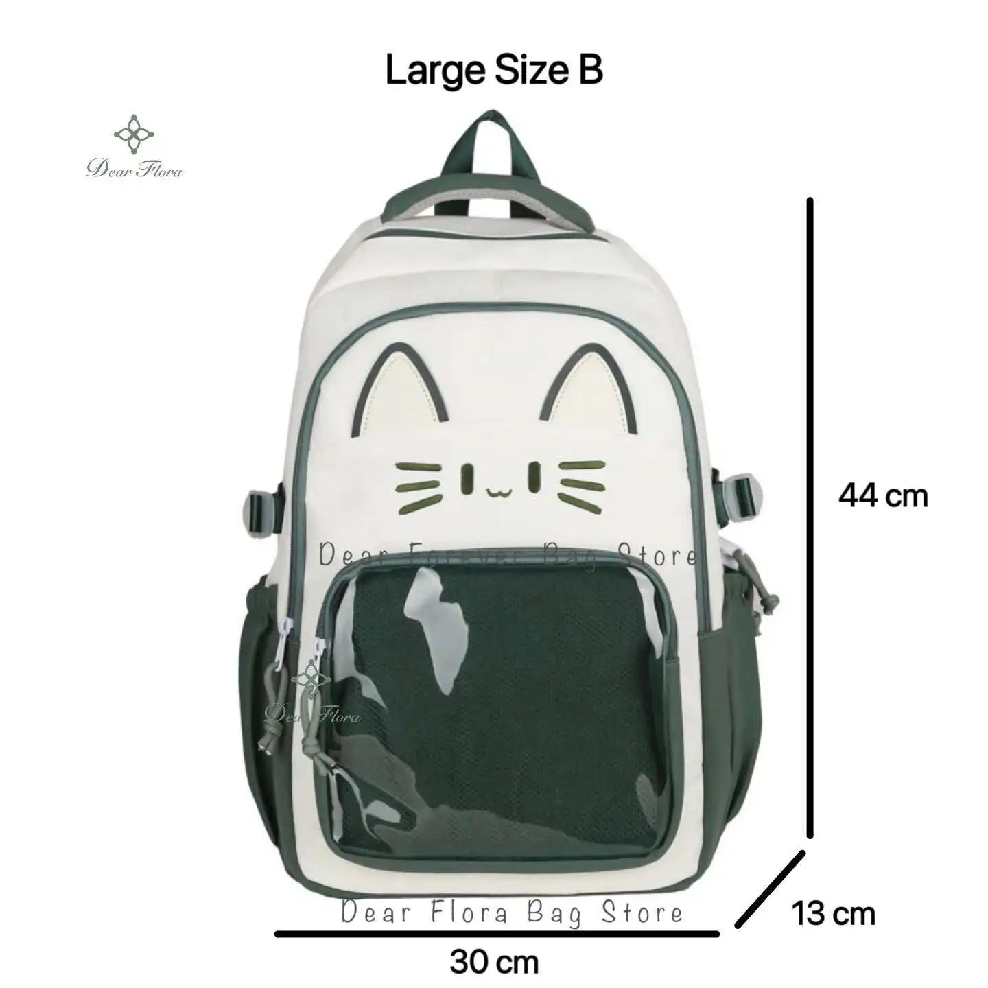 Y2K Cute Cat Ita Backpacks Large Capacity Knapsack Casual Girl Transparent DIY Display Rucksack Cartoon Trendy Travel Schoolbags