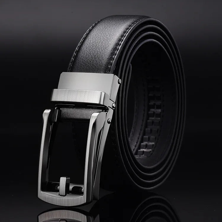 Men Belt High Quality Faux Leather Men's Belt Waist Strap for Male Automatic Buckle Belts for Men Alloy Buckle 3.1cm Black Brown