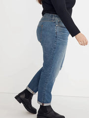 Plus Size Straight Jeans for Women Stretchy High Waist Ladies Jeans 100 Kgs Tall Women