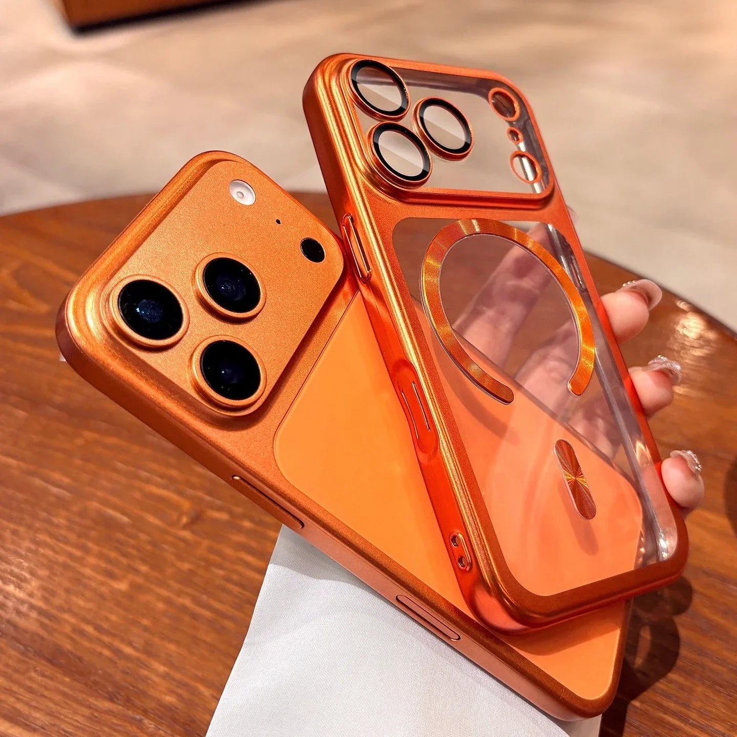 Plating Transparent For Magsafe Magnetic Case for IPhone 17 17Pro 17 Pro Max 17 Air Original Soft TPU Lens Protector Cover