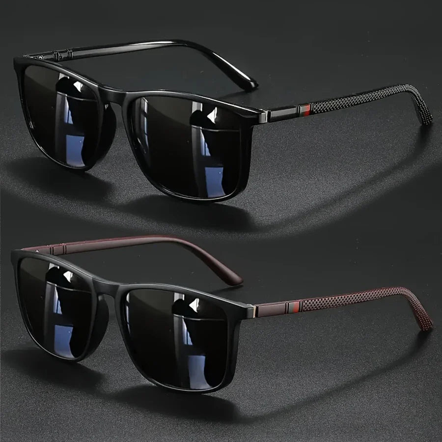 2pcs Luxury Square Vintage Polarized Cycling Sunglasses Men Women Fashion Travel Driving Fishing Sun Glasses Male Eyewear UV400