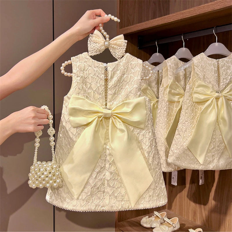 Toddler Baby Girls Classic Dresses Kids Heart Elegant Wedding Princess Party Dress