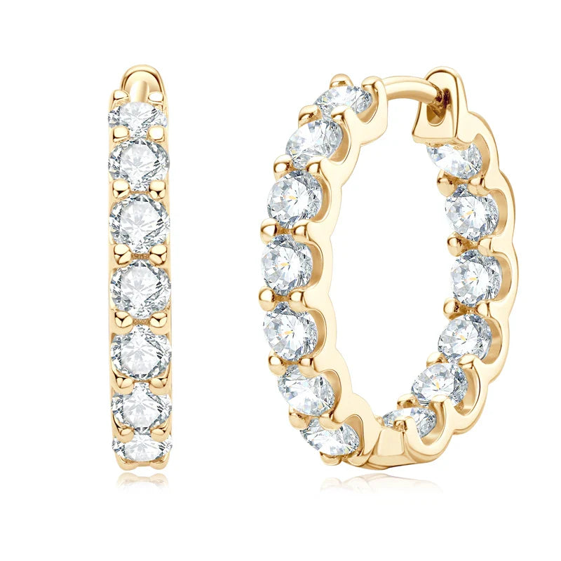 IOGOU Hoops 100% 925 Sterling Silver Real 3mm Moissanite Stud Earrings For Women Sparkling Jewelry Gifts with Certificate Gifts