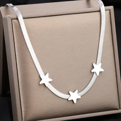 Stainless Steel Necklaces Gothic Blade Snake Chains Stars Choker Statement Light