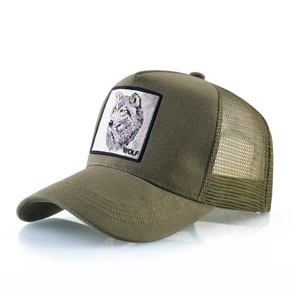 Baseball Cap With Embroidery Wolf Patch Men's Snapback Baseball Hat Four Seasons Outdoor Fashion Visor Caps Women Casual Cap