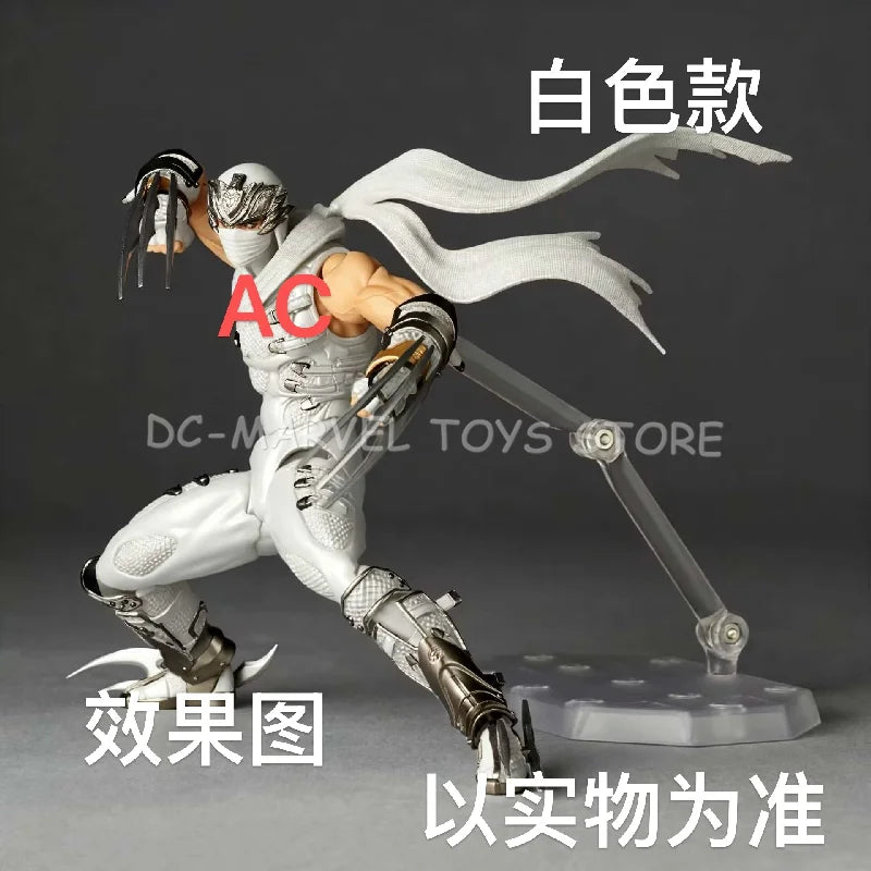 In Stock AC Factory The First Batch Ryu White Version Hayabusa Kaiyodo Revoltech Amazing Yamaguchi Ryu Hayabusa Figure Toy