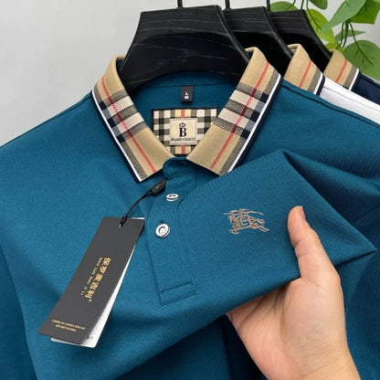 Designer fashion brand short sleeve polo shirt men summer new luxury exquisite embroidery high-end business casual Paul T-shirt