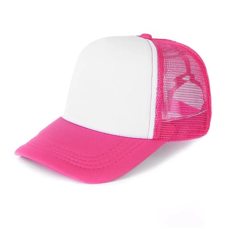 50 Color Unisex SummerTrucker Hat For Adult Net Baseball Cap Men Women Polyester Blank Mesh Adjustable Sun Hat Visor
