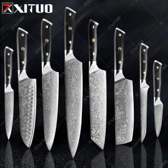 Damascus kitchen Knife 1-9PC 67 layers Japan Damascus steel Chef knife Sharp