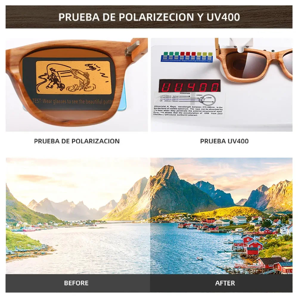 GM Men bamboo Wood Sunglasses Women Retro Vintage Polarized zebra Wooden Glasses Oculos De Sol Square Summer Goggle paper box