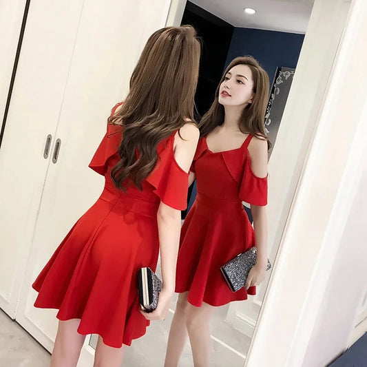 Evening Dresses: Clothing Short Women's Dress Party Female Dresses